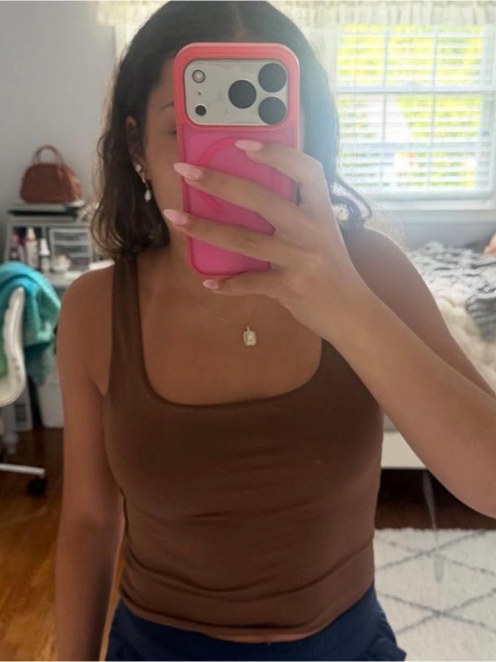 Brown Scoop Neck Tank - Size M? Could fit small
